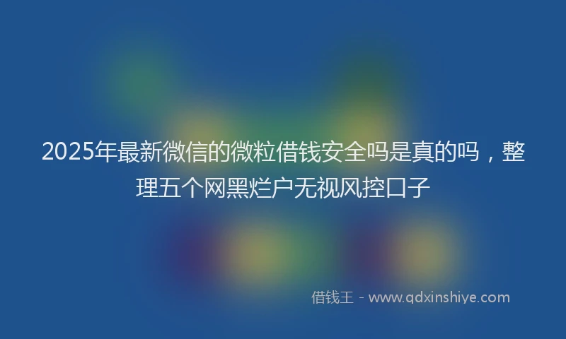 2025年最新微信的微粒借钱安全吗是真的吗，整理五个网黑烂户无视风控口子