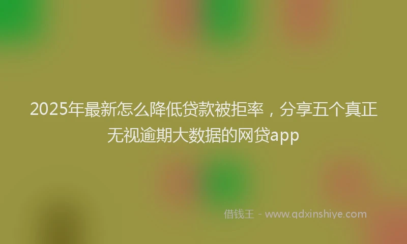 2025年最新怎么降低贷款被拒率，分享五个真正无视逾期大数据的网贷app