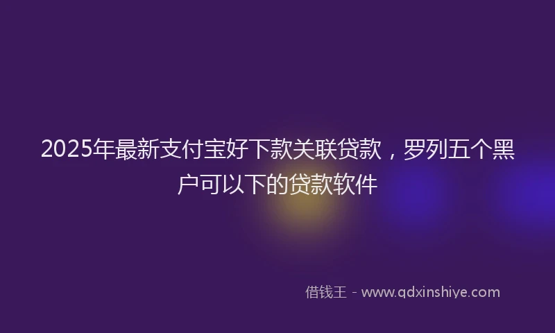 2025年最新支付宝好下款关联贷款，罗列五个黑户可以下的贷款软件
