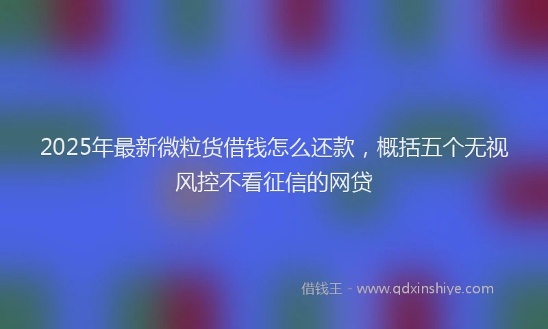 2025年最新微粒货借钱怎么还款，概括五个无视风控不看征信的网贷