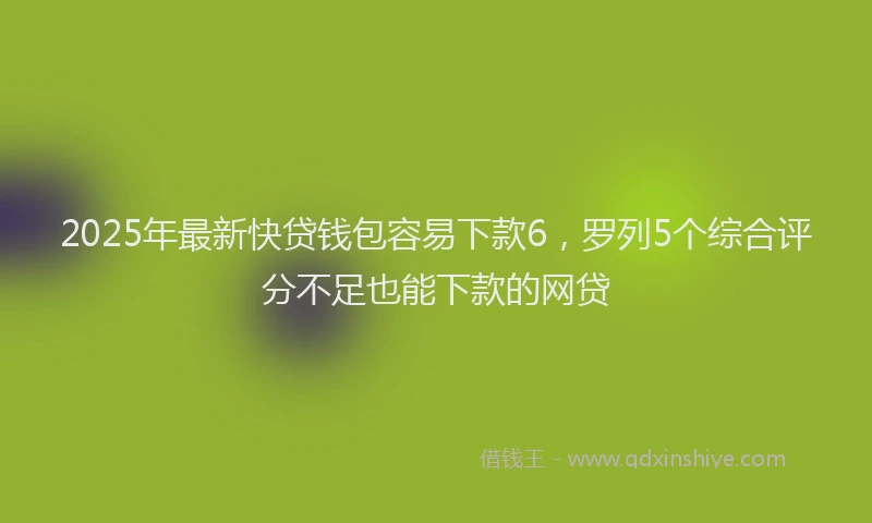 2025年最新快贷钱包容易下款6，罗列5个综合评分不足也能下款的网贷