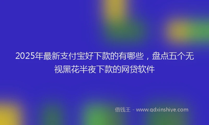 2025年最新支付宝好下款的有哪些，盘点五个无视黑花半夜下款的网贷软件