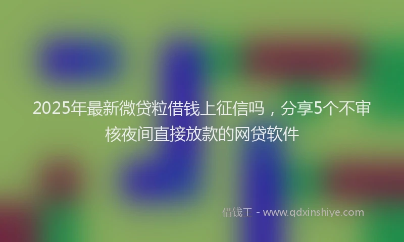 2025年最新微贷粒借钱上征信吗，分享5个不审核夜间直接放款的网贷软件