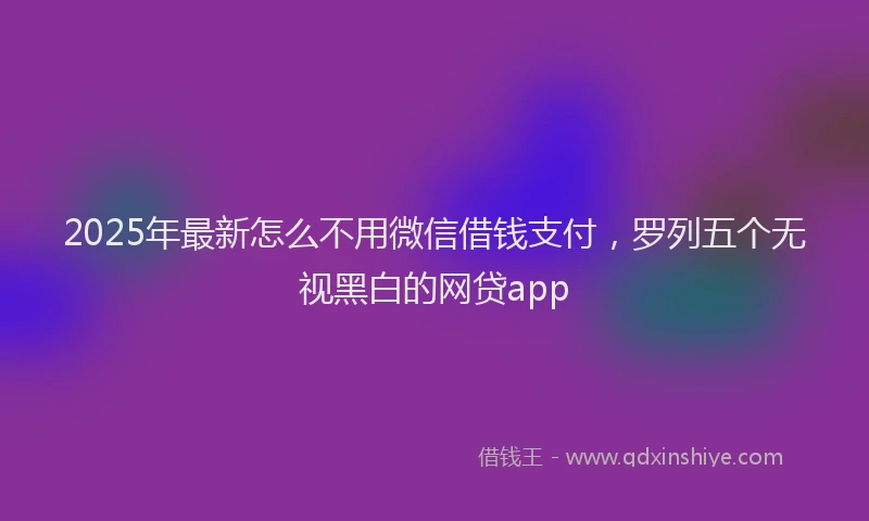 2025年最新怎么不用微信借钱支付，罗列五个无视黑白的网贷app