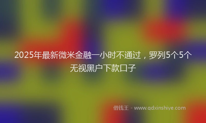 2025年最新微米金融一小时不通过，罗列5个5个无视黑户下款口子