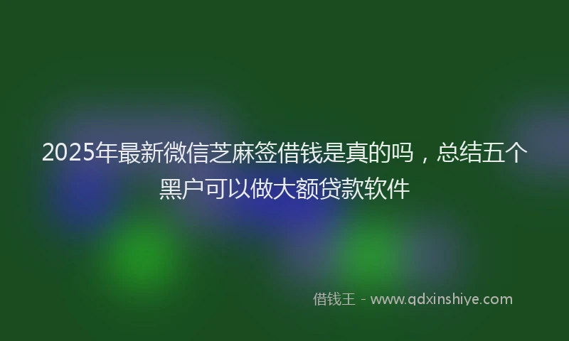 2025年最新微信芝麻签借钱是真的吗，总结五个黑户可以做大额贷款软件