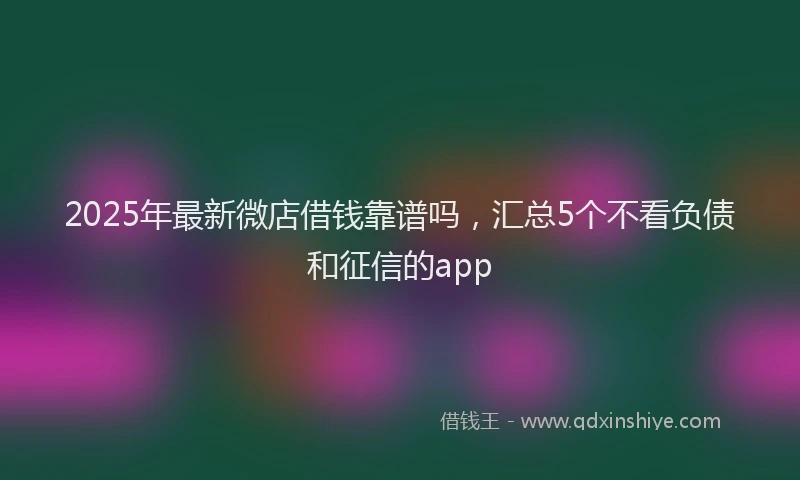 2025年最新微店借钱靠谱吗，汇总5个不看负债和征信的app