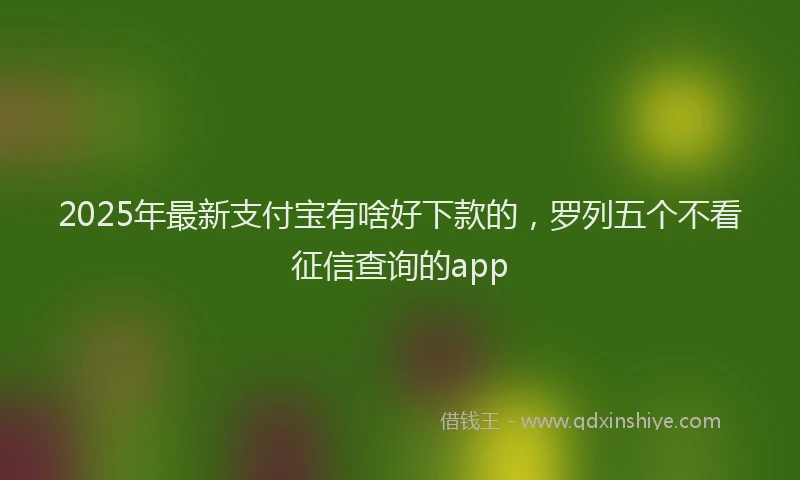 2025年最新支付宝有啥好下款的，罗列五个不看征信查询的app