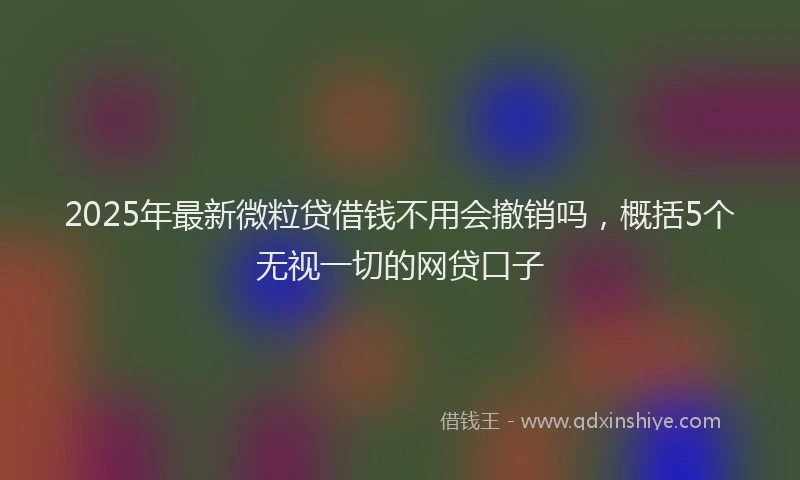 2025年最新微粒贷借钱不用会撤销吗，概括5个无视一切的网贷口子