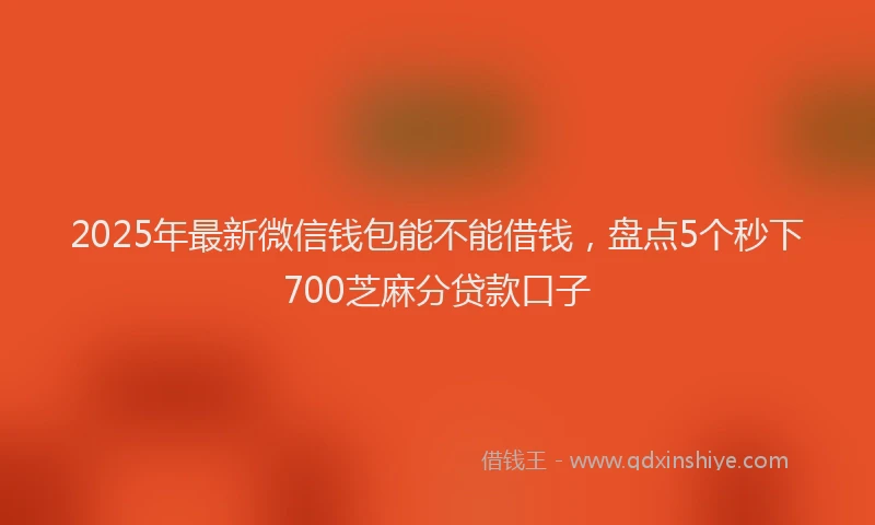 2025年最新微信钱包能不能借钱，盘点5个秒下700芝麻分贷款口子