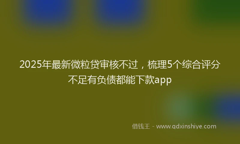 2025年最新微粒贷审核不过，梳理5个综合评分不足有负债都能下款app