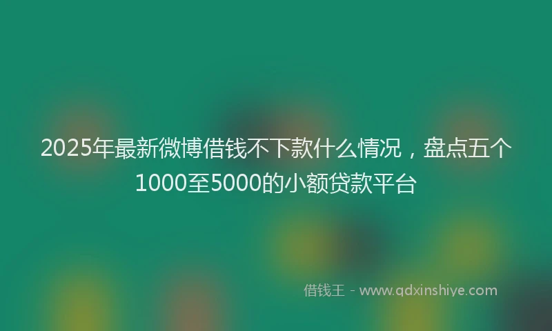 2025年最新微博借钱不下款什么情况，盘点五个1000至5000的小额贷款平台