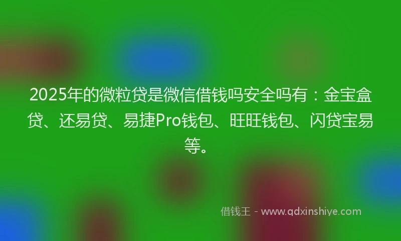 2025年的微粒贷是微信借钱吗安全吗有：金宝盒贷、还易贷、易捷Pro钱包、旺旺钱包、闪贷宝易等。