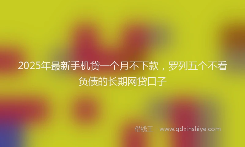 2025年最新手机贷一个月不下款，罗列五个不看负债的长期网贷口子