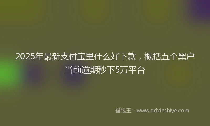 2025年最新支付宝里什么好下款，概括五个黑户当前逾期秒下5万平台