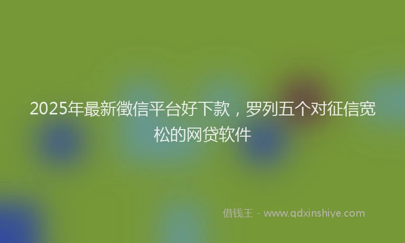 2025年最新徵信平台好下款，罗列五个对征信宽松的网贷软件