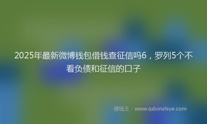 2025年最新微博钱包借钱查征信吗6，罗列5个不看负债和征信的口子