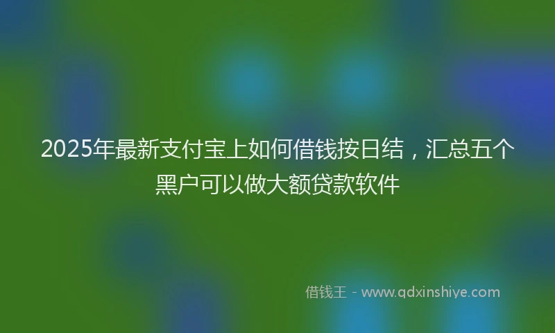 2025年最新支付宝上如何借钱按日结，汇总五个黑户可以做大额贷款软件