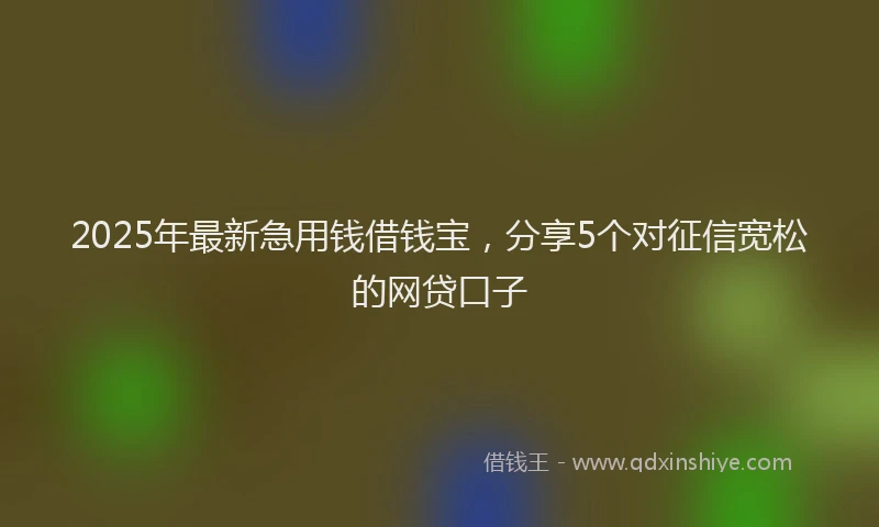 2025年最新急用钱借钱宝，分享5个对征信宽松的网贷口子