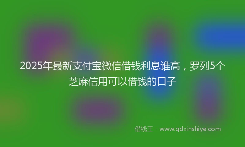 2025年最新支付宝微信借钱利息谁高，罗列5个芝麻信用可以借钱的口子