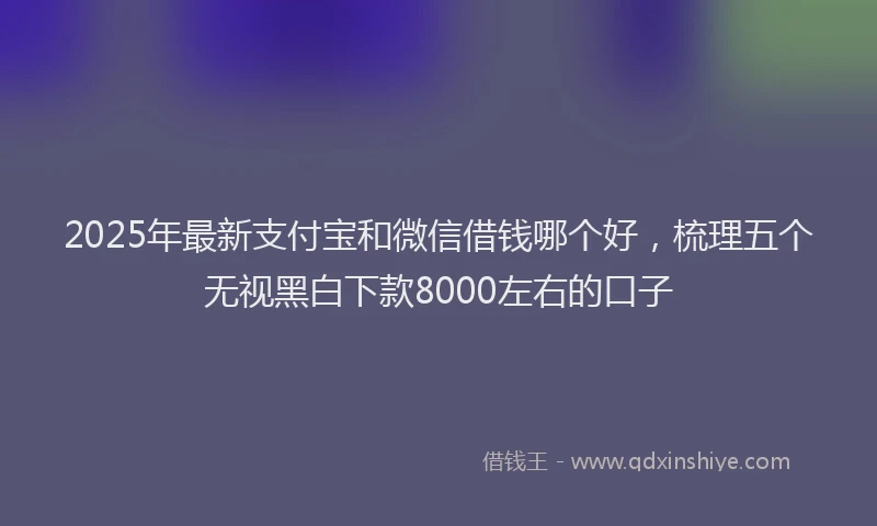 2025年最新支付宝和微信借钱哪个好，梳理五个无视黑白下款8000左右的口子