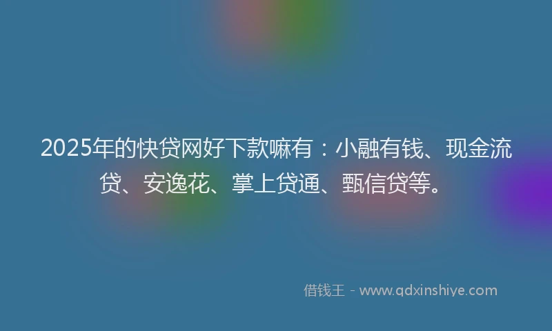2025年的快贷网好下款嘛有：小融有钱、现金流贷、安逸花、掌上贷通、甄信贷等。