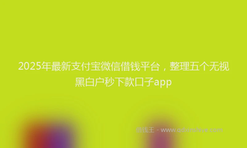 2025年最新支付宝微信借钱平台，整理五个无视黑白户秒下款口子app