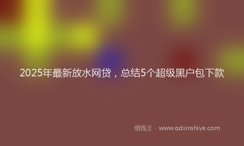 2025年最新放水网贷，总结5个超级黑户包下款