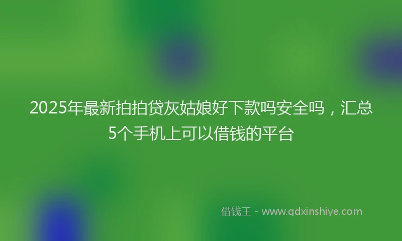 2025年最新拍拍贷灰姑娘好下款吗安全吗，汇总5个手机上可以借钱的平台