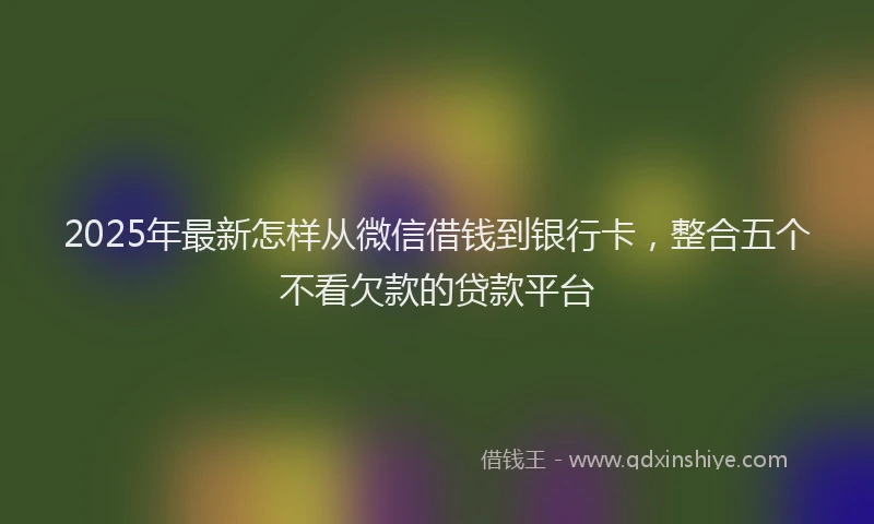 2025年最新怎样从微信借钱到银行卡，整合五个不看欠款的贷款平台