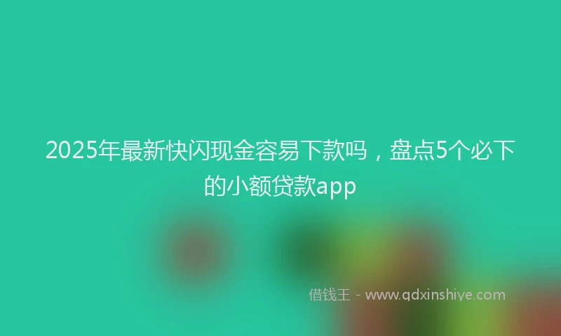 2025年最新快闪现金容易下款吗，盘点5个必下的小额贷款app