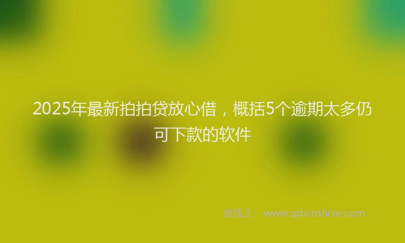 2025年最新拍拍贷放心借，概括5个逾期太多仍可下款的软件