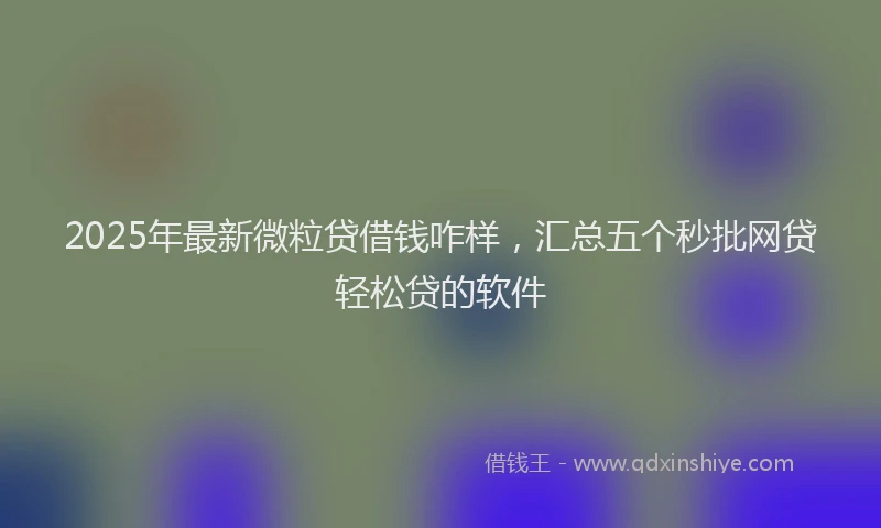 2025年最新微粒贷借钱咋样，汇总五个秒批网贷轻松贷的软件