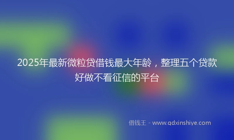 2025年最新微粒贷借钱最大年龄，整理五个贷款好做不看征信的平台