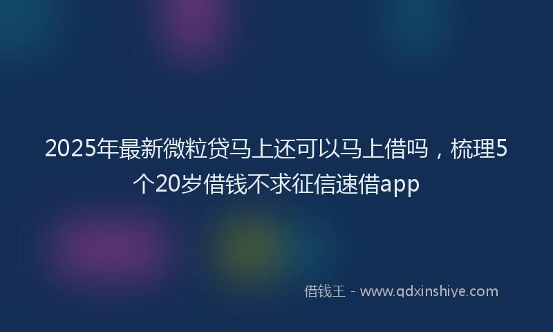 2025年最新微粒贷马上还可以马上借吗，梳理5个20岁借钱不求征信速借app