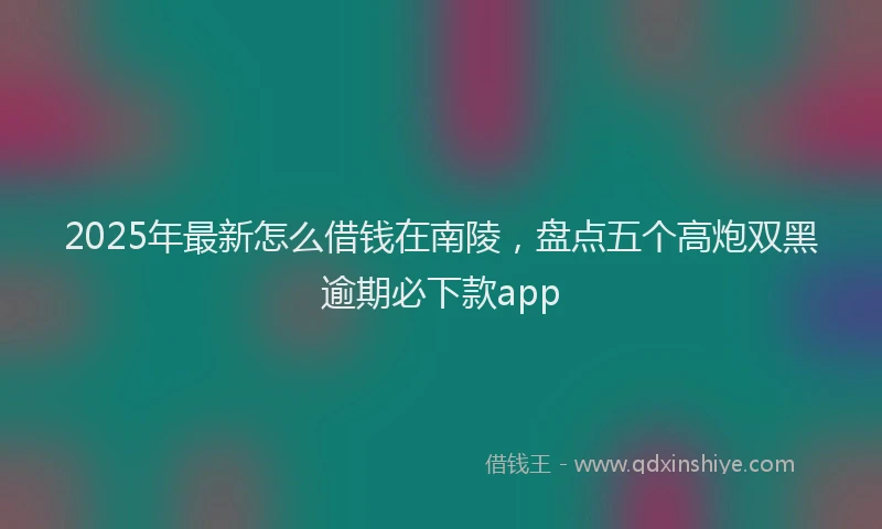 2025年最新怎么借钱在南陵，盘点五个高炮双黑逾期必下款app