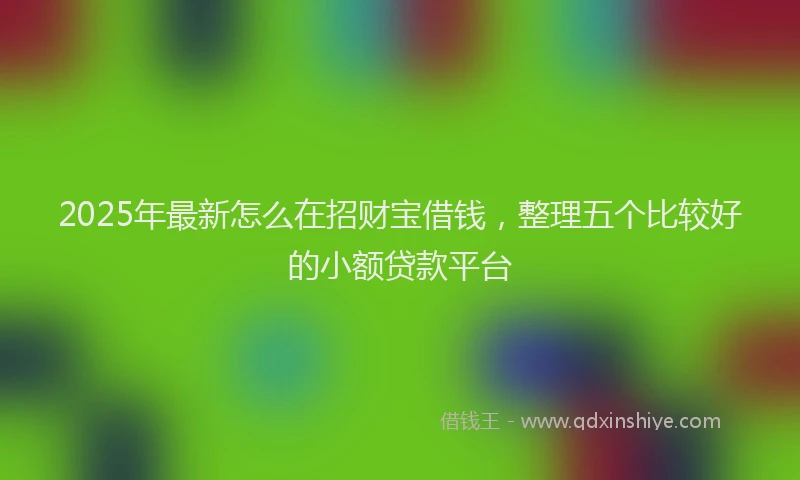 2025年最新怎么在招财宝借钱，整理五个比较好的小额贷款平台