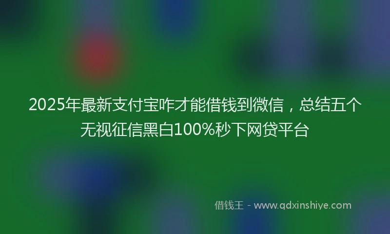 2025年最新支付宝咋才能借钱到微信，总结五个无视征信黑白100%秒下网贷平台
