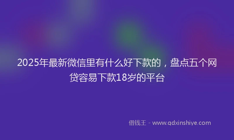 2025年最新微信里有什么好下款的，盘点五个网贷容易下款18岁的平台