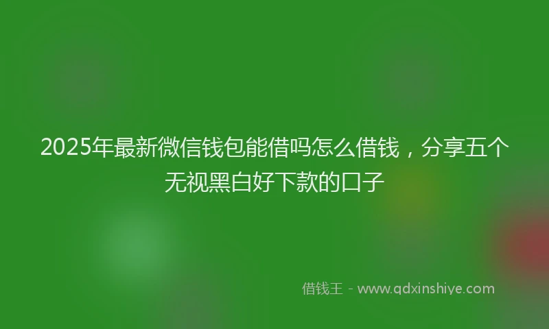 2025年最新微信钱包能借吗怎么借钱，分享五个无视黑白好下款的口子
