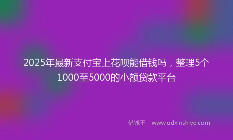 2025年最新支付宝上花呗能借钱吗，整理5个1000至5000的小额贷款平台