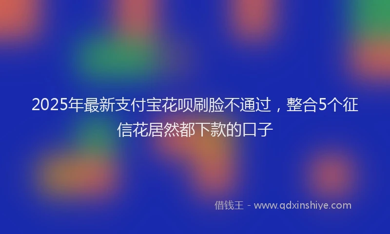 2025年最新支付宝花呗刷脸不通过，整合5个征信花居然都下款的口子