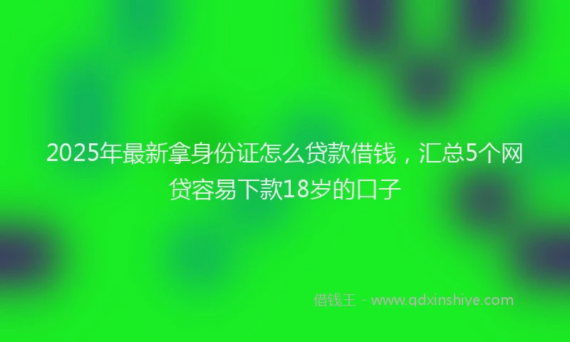2025年最新拿身份证怎么贷款借钱，汇总5个网贷容易下款18岁的口子