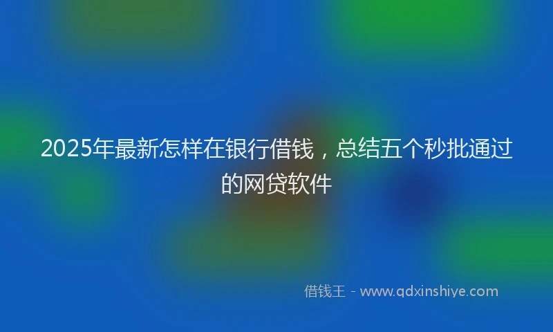 2025年最新怎样在银行借钱，总结五个秒批通过的网贷软件