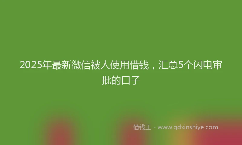2025年最新微信被人使用借钱，汇总5个闪电审批的口子