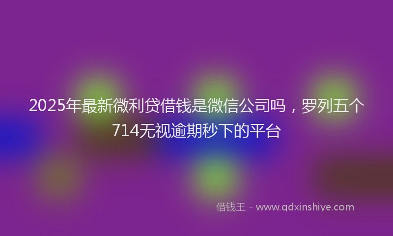 2025年最新微利贷借钱是微信公司吗，罗列五个714无视逾期秒下的平台