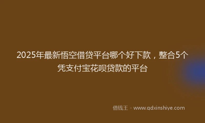 2025年最新悟空借贷平台哪个好下款，整合5个凭支付宝花呗贷款的平台