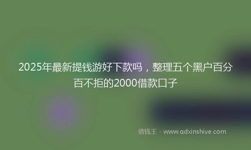 2025年最新提钱游好下款吗，整理五个黑户百分百不拒的2000借款口子
