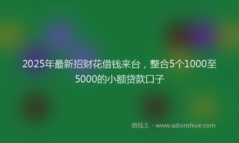 2025年最新招财花借钱来台，整合5个1000至5000的小额贷款口子