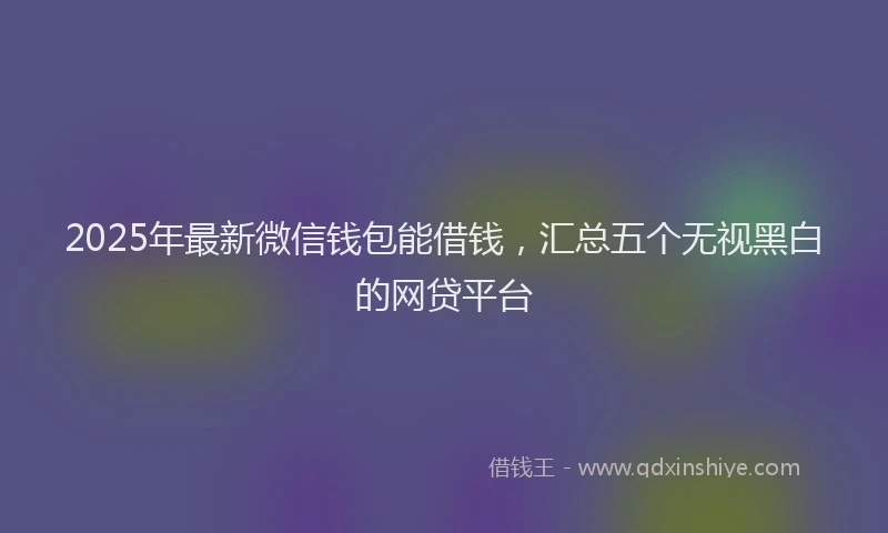 2025年最新微信钱包能借钱，汇总五个无视黑白的网贷平台